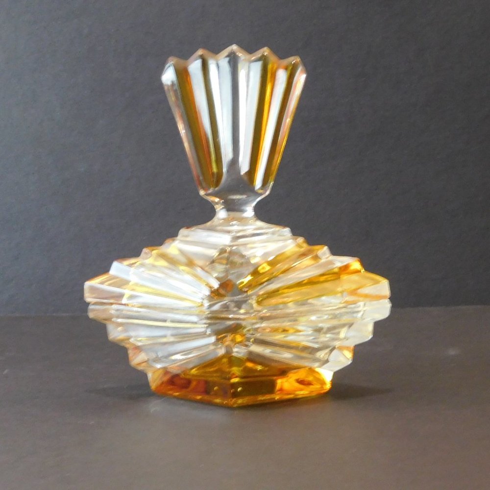 Crystal Amber Trinket Dish Gift